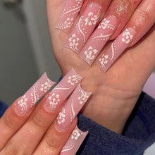 Load image into Gallery viewer, Lilly | Extra Long White Flower Nails

