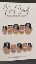 Load and play video in Gallery viewer, Handmade Short Square Black Bangle Nails
