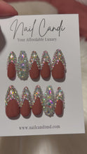 Load and play video in Gallery viewer, Handmade Almond Crystal Embellished Nails
