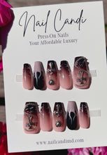 Load and play video in Gallery viewer, Handmade Black &amp; Pink Chain Nails
