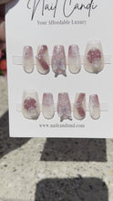 Load and play video in Gallery viewer, Handmade Short Coffin Nails| Frost White &amp; Pink Nails
