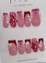 Load and play video in Gallery viewer, Handmade Medium Square Deep Rose French Nails
