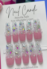Load and play video in Gallery viewer, Handmade 2XL Square Pixie Crystal Nails
