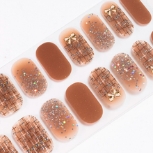 Load image into Gallery viewer, Bows in Tan Gel Nails
