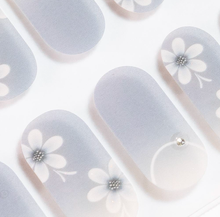 Load image into Gallery viewer, Blue Floral Gel Nails
