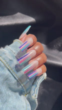 Load and play video in Gallery viewer, Kaleidoscope | Pink Purple Teal French Nails
