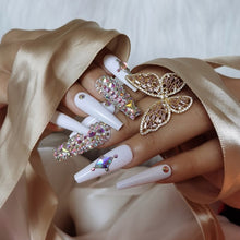 Load image into Gallery viewer, Blanca | Long White Bling Press On Nails

