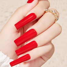 Load image into Gallery viewer, Coupe | Extra Long Tapered Square Red Nails
