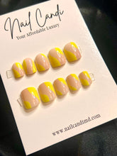 Load image into Gallery viewer, Elsie | Short Neon Yellow Swirl Nails

