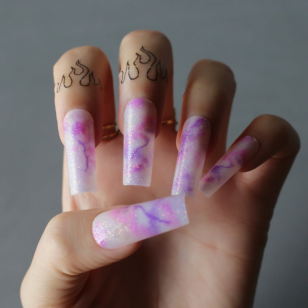 Pink marble gel nails 💅 : r/Nails