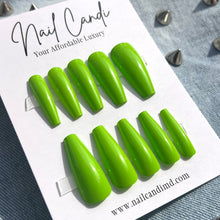 Load image into Gallery viewer, Fresh Squeeze | Long Neon Green Nails
