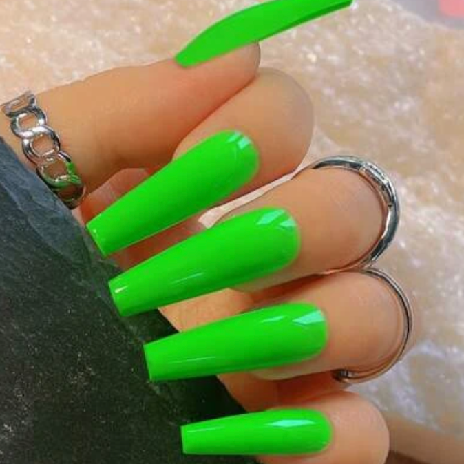 Fresh Squeeze | Long Neon Green Nails