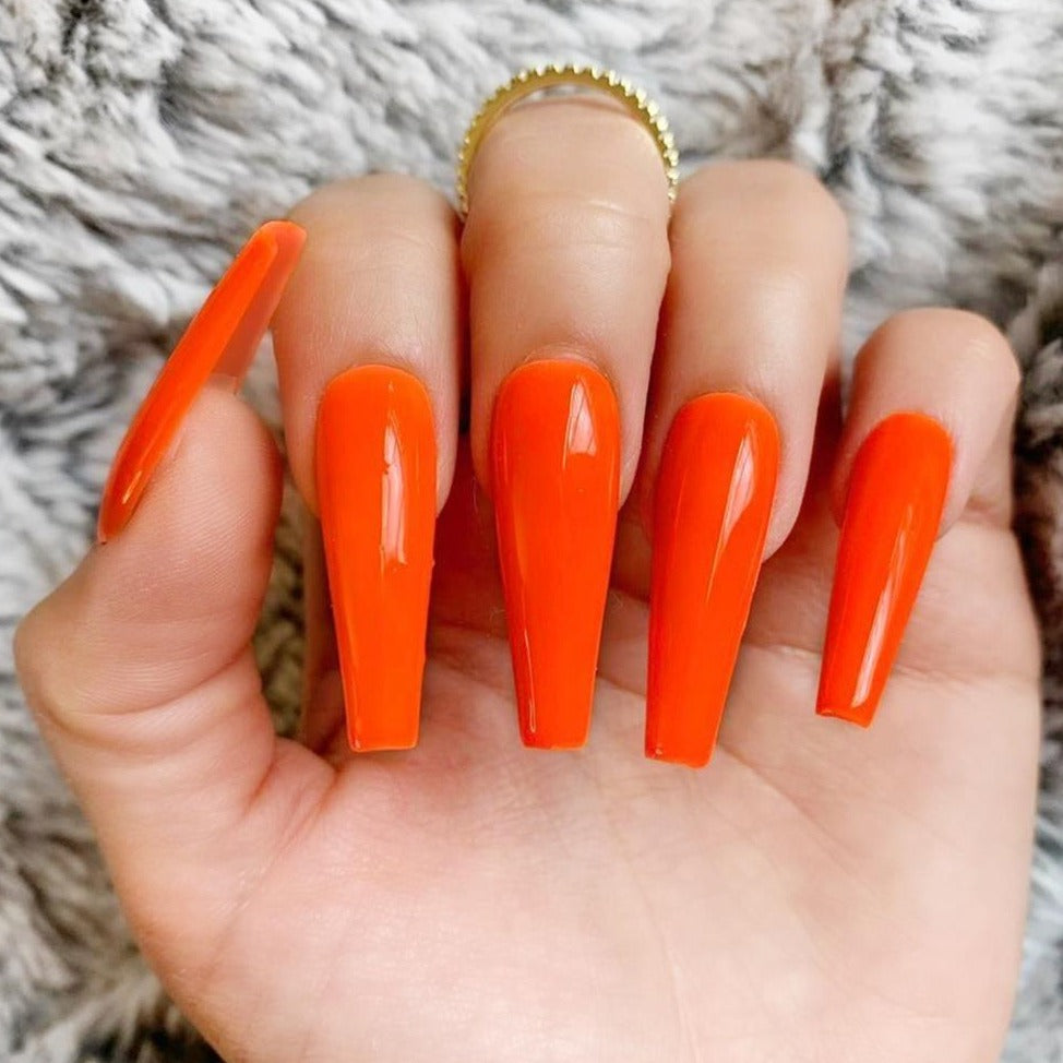 Glow Baby | Solid Orange Nails