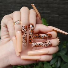 Load image into Gallery viewer, 3xl leopard print square nude fake press on nails
