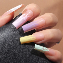 Load image into Gallery viewer, Pastel Flames | Pastel Color Flame Nails

