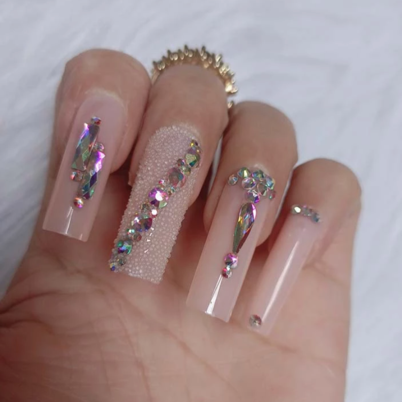 Porsha | Extra Long Square Baby Pink Nails