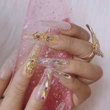 Load image into Gallery viewer, Prismatic | Gold Silver Glitter Bling Nails

