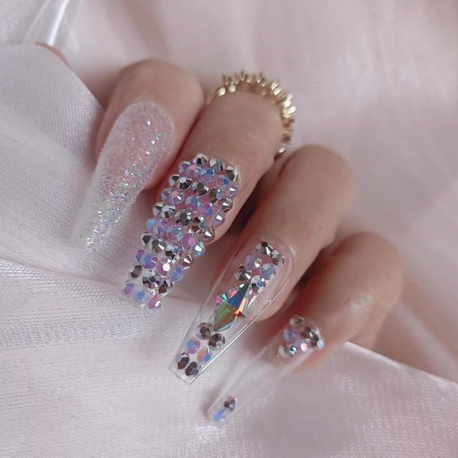 Transparency | Clear Jelly Crystal Glitter Nails
