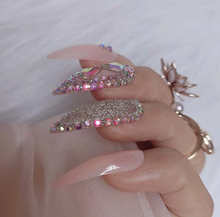 Load image into Gallery viewer, Vera | Extra Long Stiletto Nude Caviar Bead Nails
