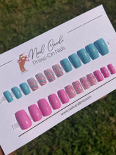Load image into Gallery viewer, Kaia | Pink Blue Swirl Nails
