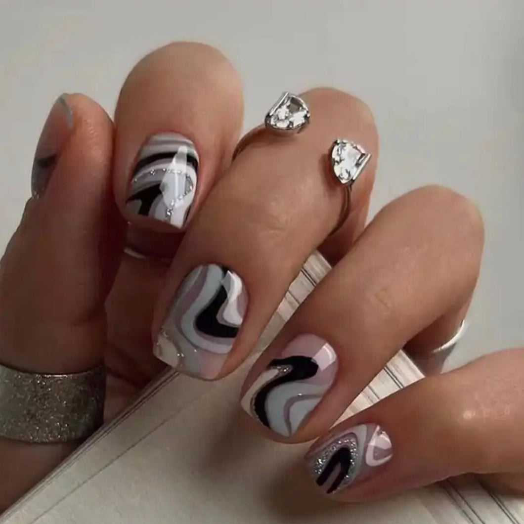 nude swirl nail designs